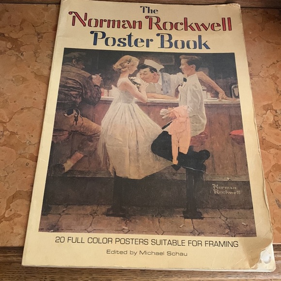 2 Vintage 1980’s Norman Rockwell Coffee Mugs Cups & Poster Book - Picture 6 of 11